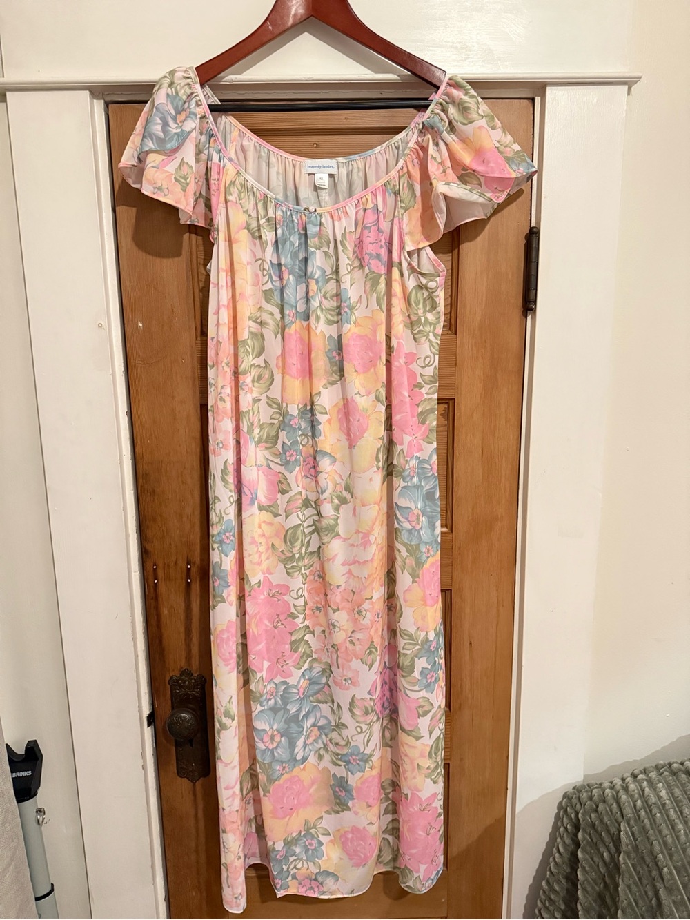 Pastel Floral Off-Shoulder Maxi Dress